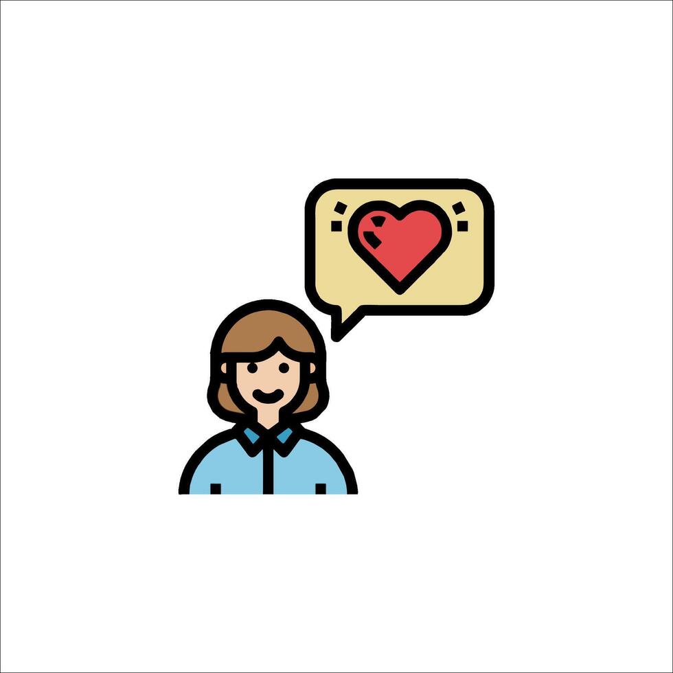 A woman with a heart in her speech bubble vector