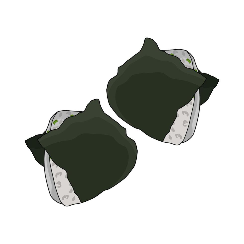 illustration of Onigiri with Seaweed Wrap vector