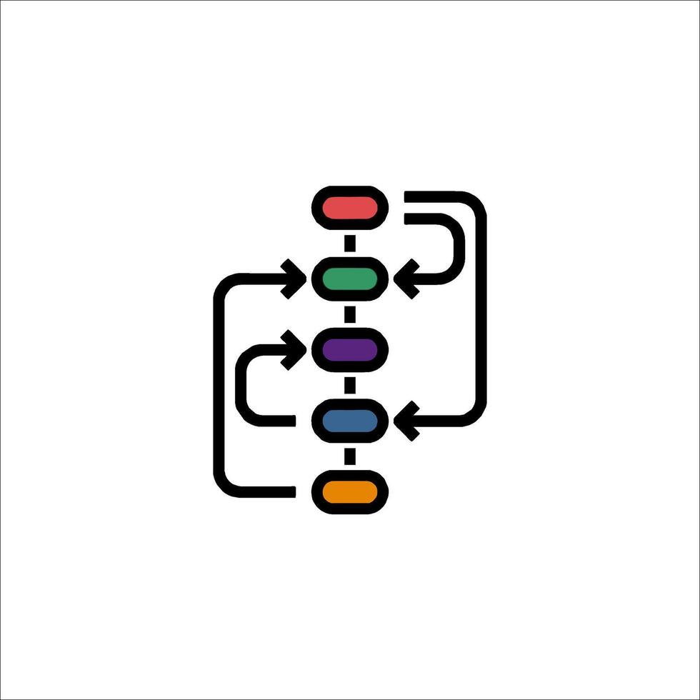 A simple icon of a process flow diagram vector