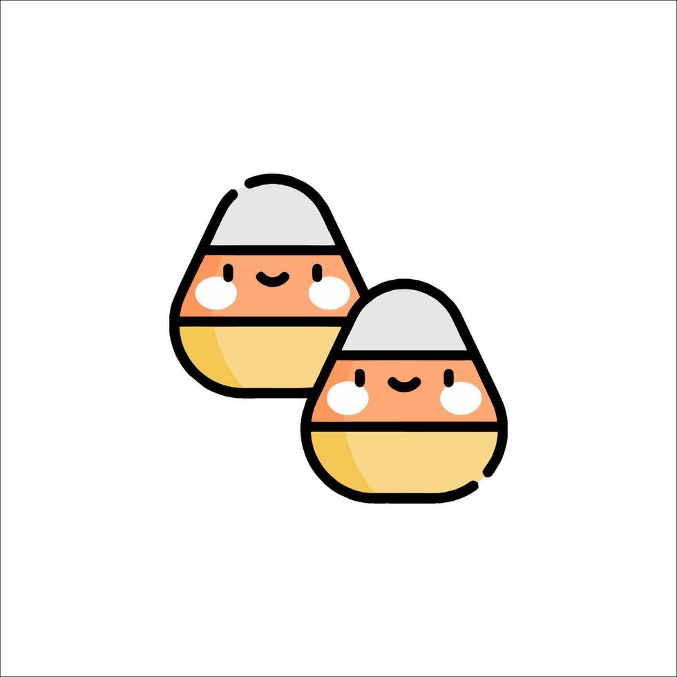 Two candy corn with faces on them vector