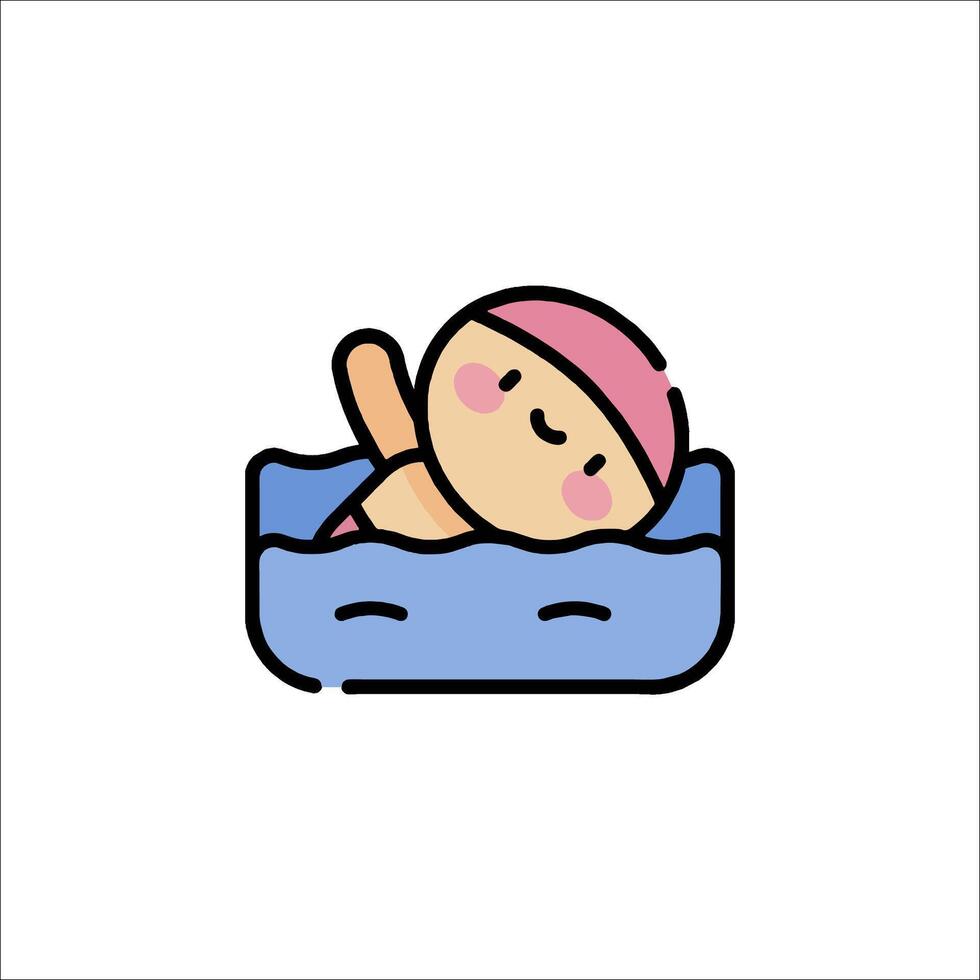A cartoon baby in a bathtub vector
