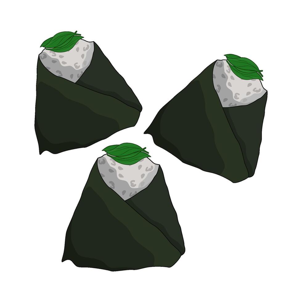 Onigiri with Seaweed Wrap illustration vector