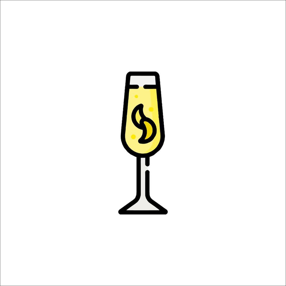 A glass of champagne with a dollar sign in the middle vector