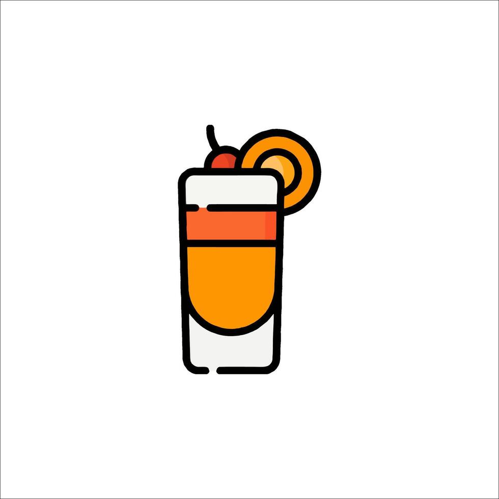 A drink with an orange slice on top vector