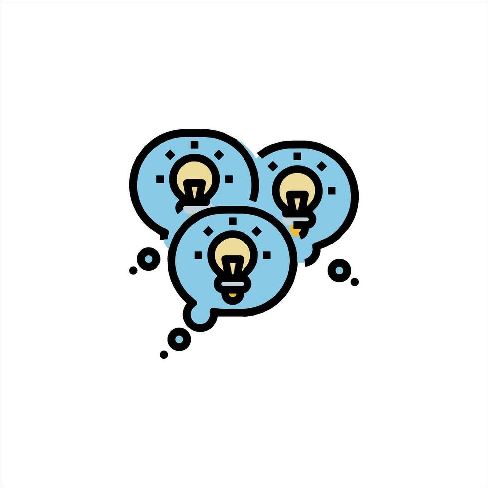 A light bulb icon with two bubbles vector