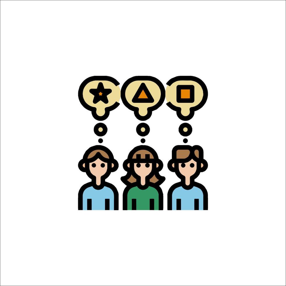 People thinking about the future icon illustration vector