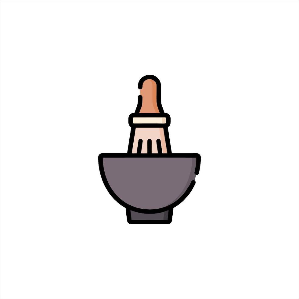 A mortar and pestle icon on a white background vector