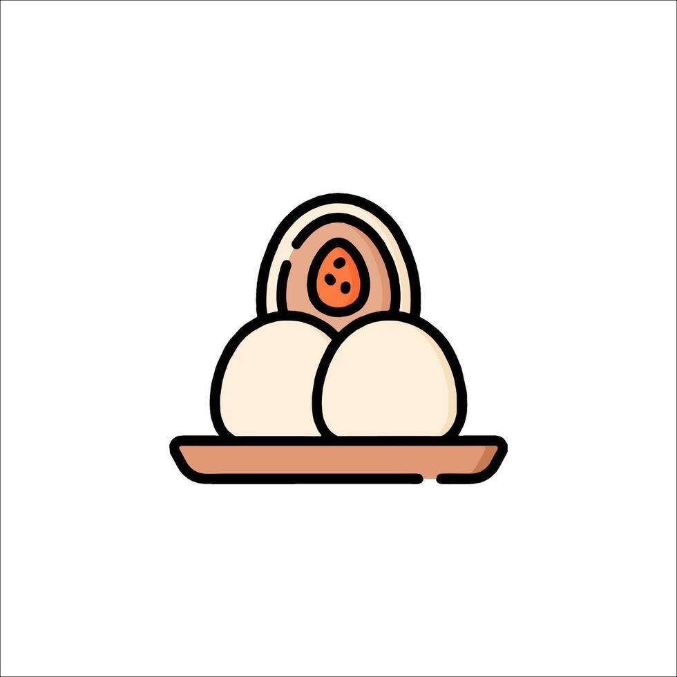 A plate with two eggs on it vector