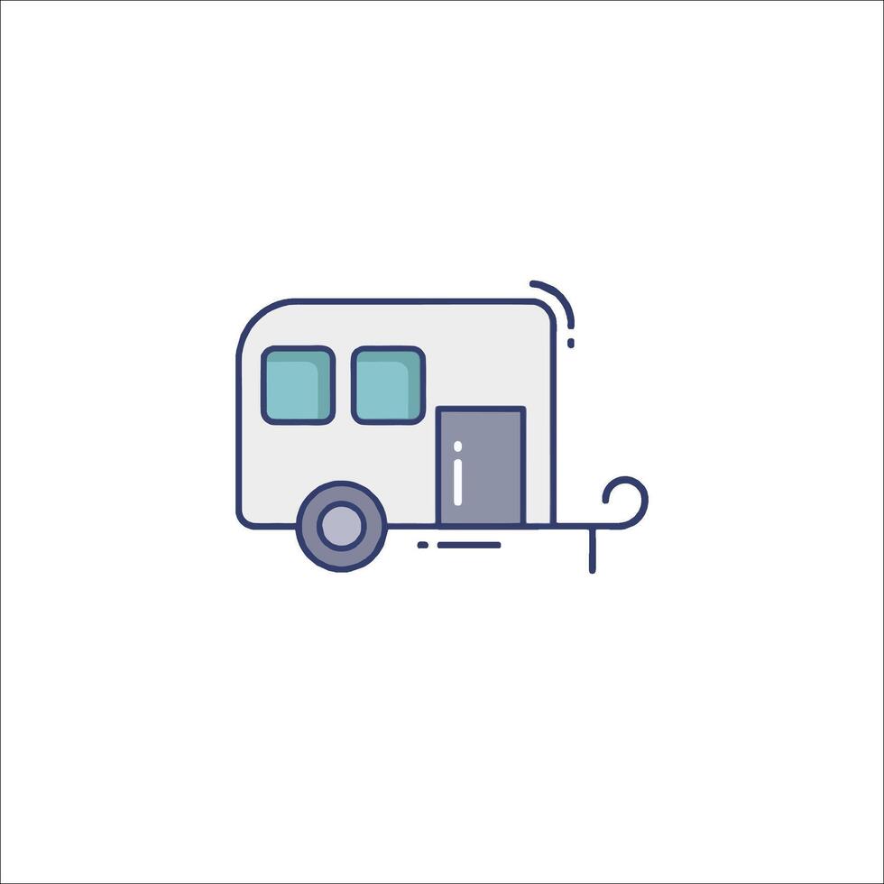 An icon of a trailer with a door open vector