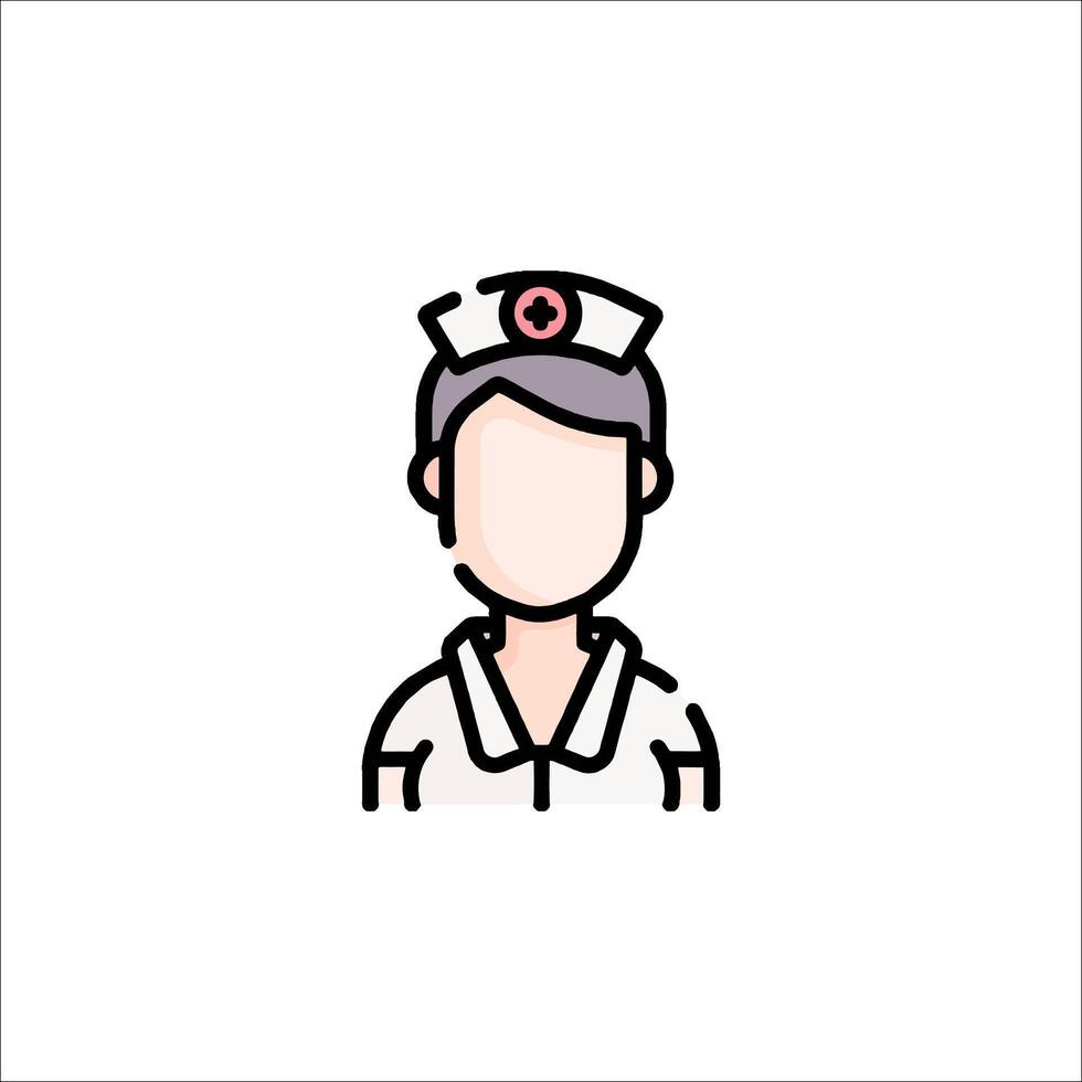 A nurse icon in a line style vector