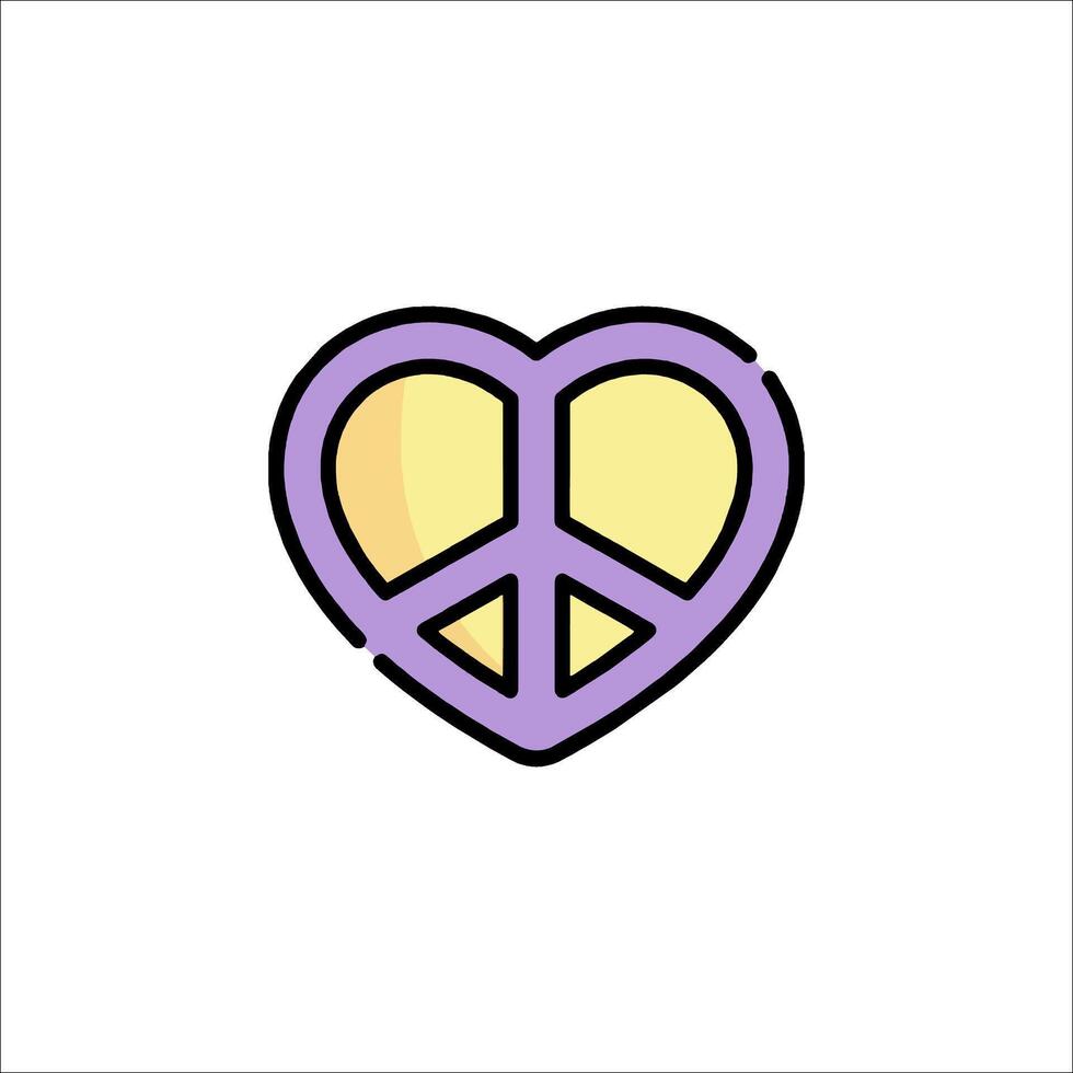 A peace sign in the shape of a heart vector
