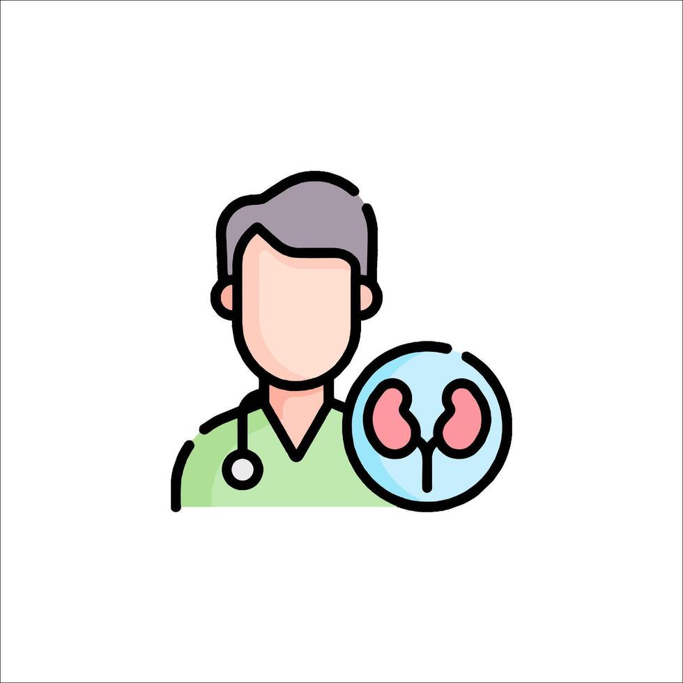 A doctor holding a kidney icon vector