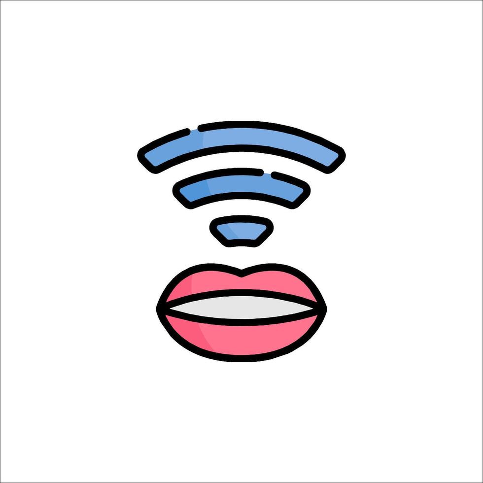 A woman's lips with a wifi symbol on it vector