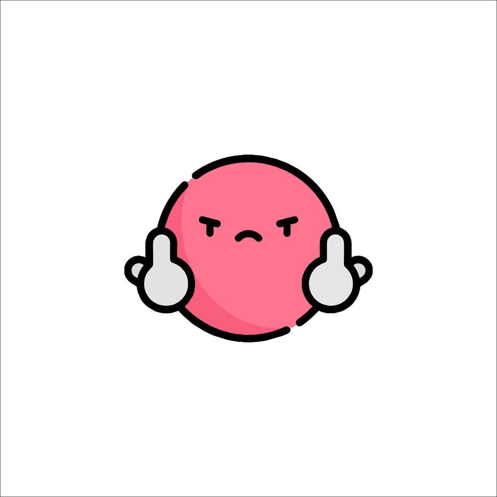 A pink ball with two hands and a face vector