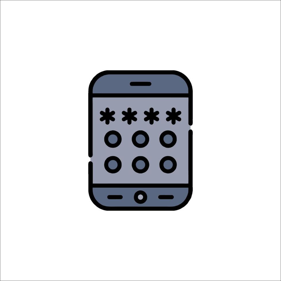 A phone with a lock icon on it vector