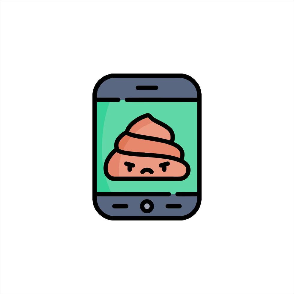 A phone with a poop emoji on it vector