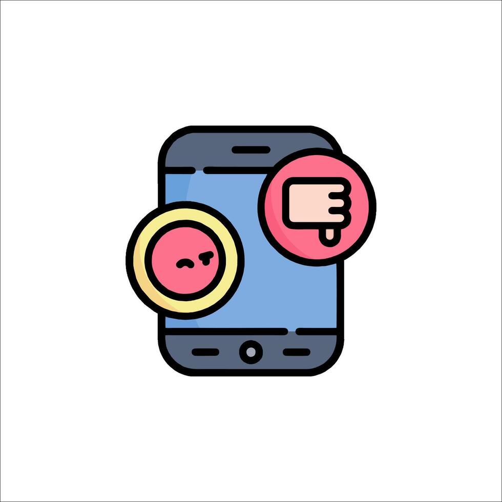 A phone with a thumbs up and a thumbs down icon vector