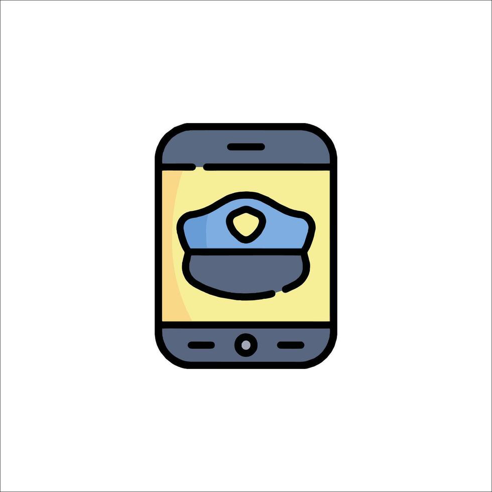Police officer icon on smartphone vector