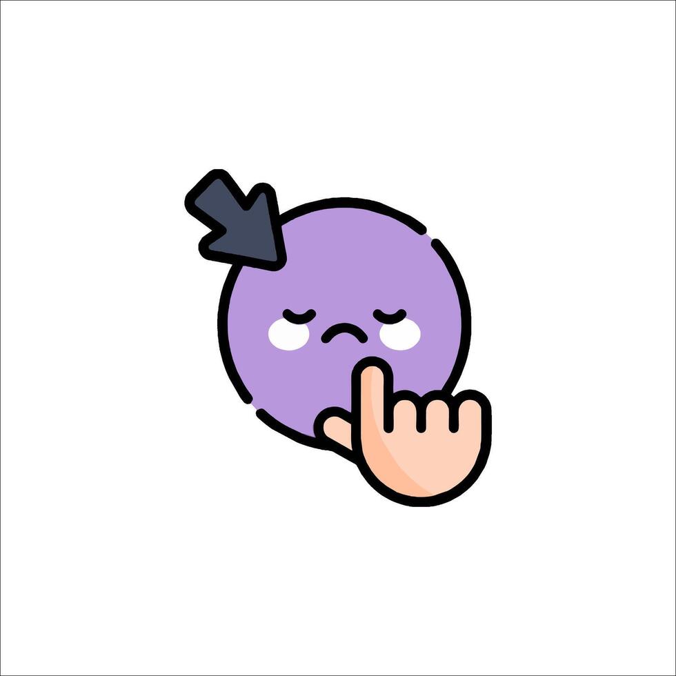 A purple ball with a finger pointing up vector