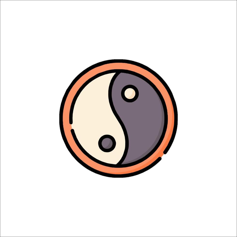 Yin yang symbol in a circle vector
