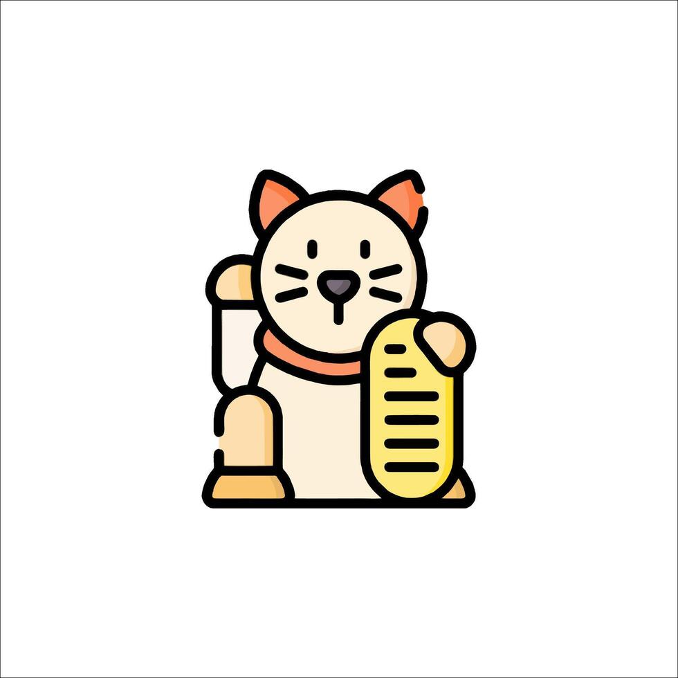 A cartoon cat holding a scroll vector