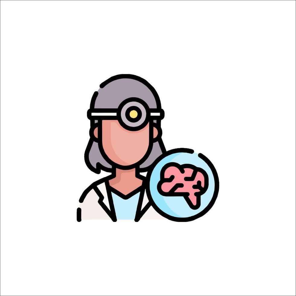 A doctor holding a brain icon vector