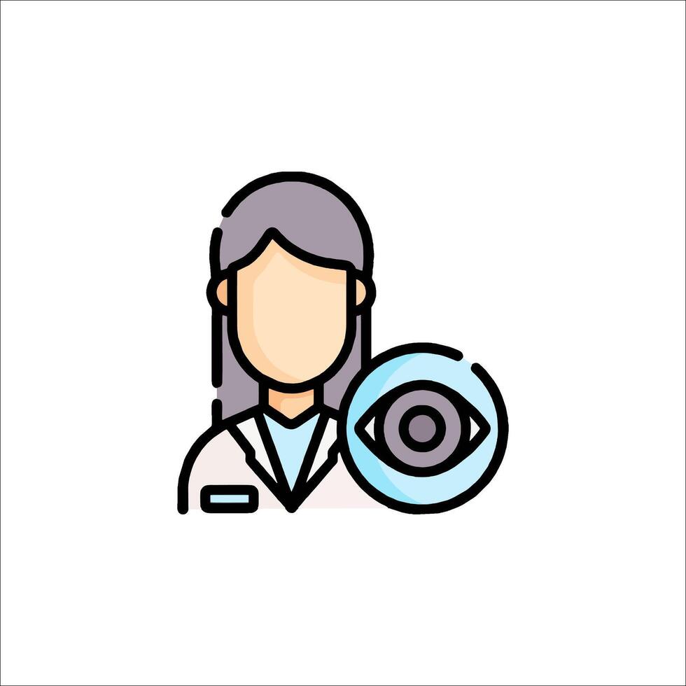 A doctor holding an eye icon vector
