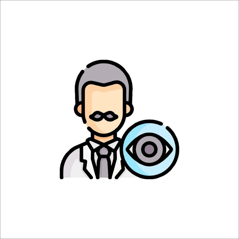 Doctor with eye icon, illustration vector