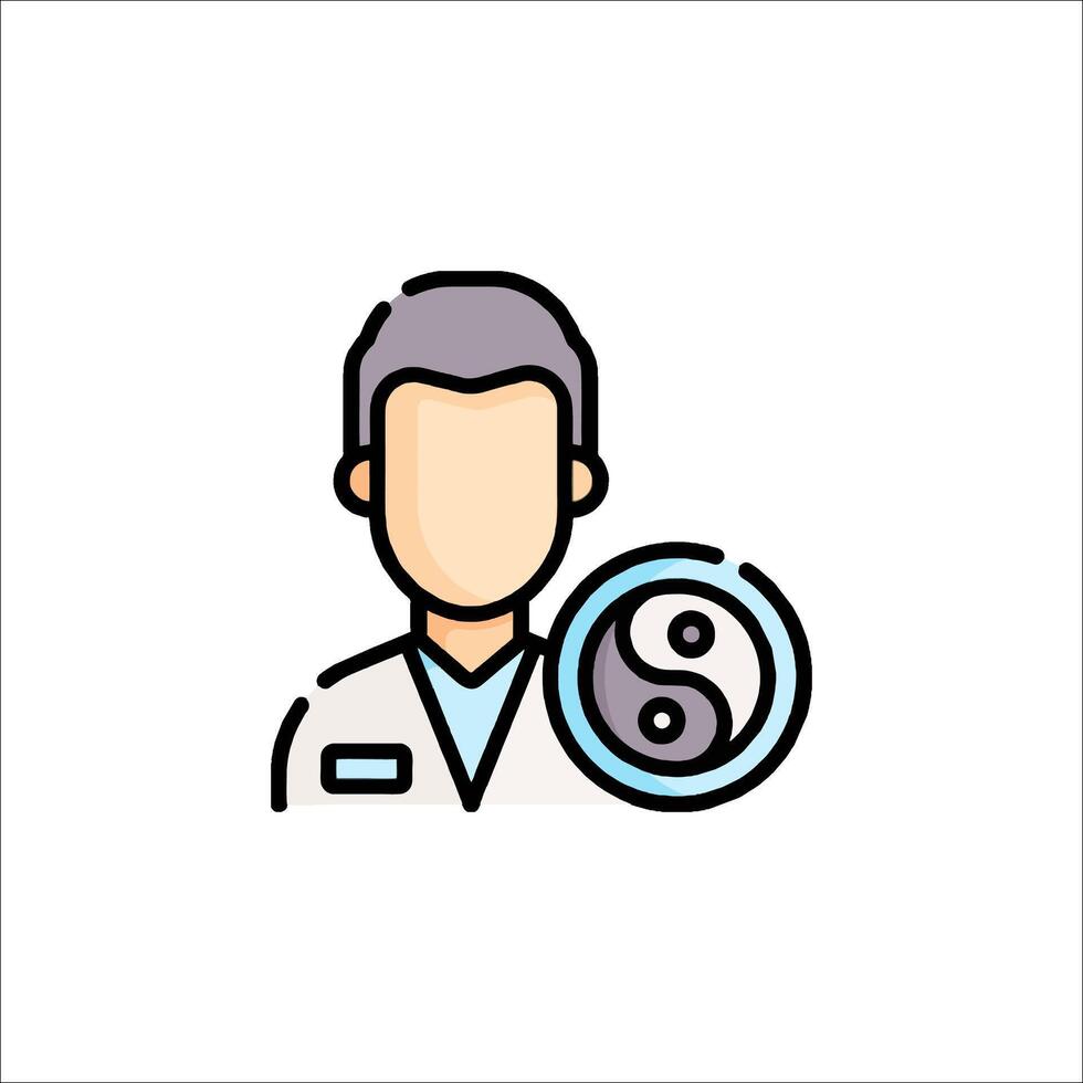 A doctor holding a yin yang symbol vector