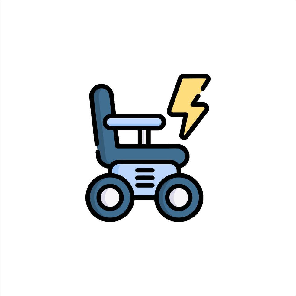 A wheelchair with a lightning bolt icon vector