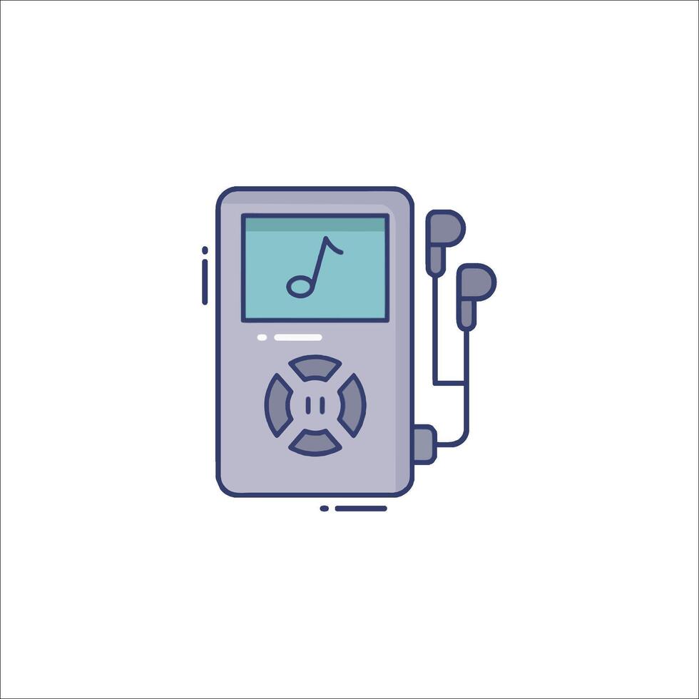 A mp3 player with music notes on it vector