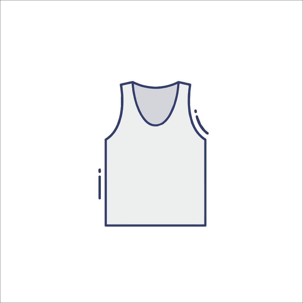 A white tank top with a blue outline vector