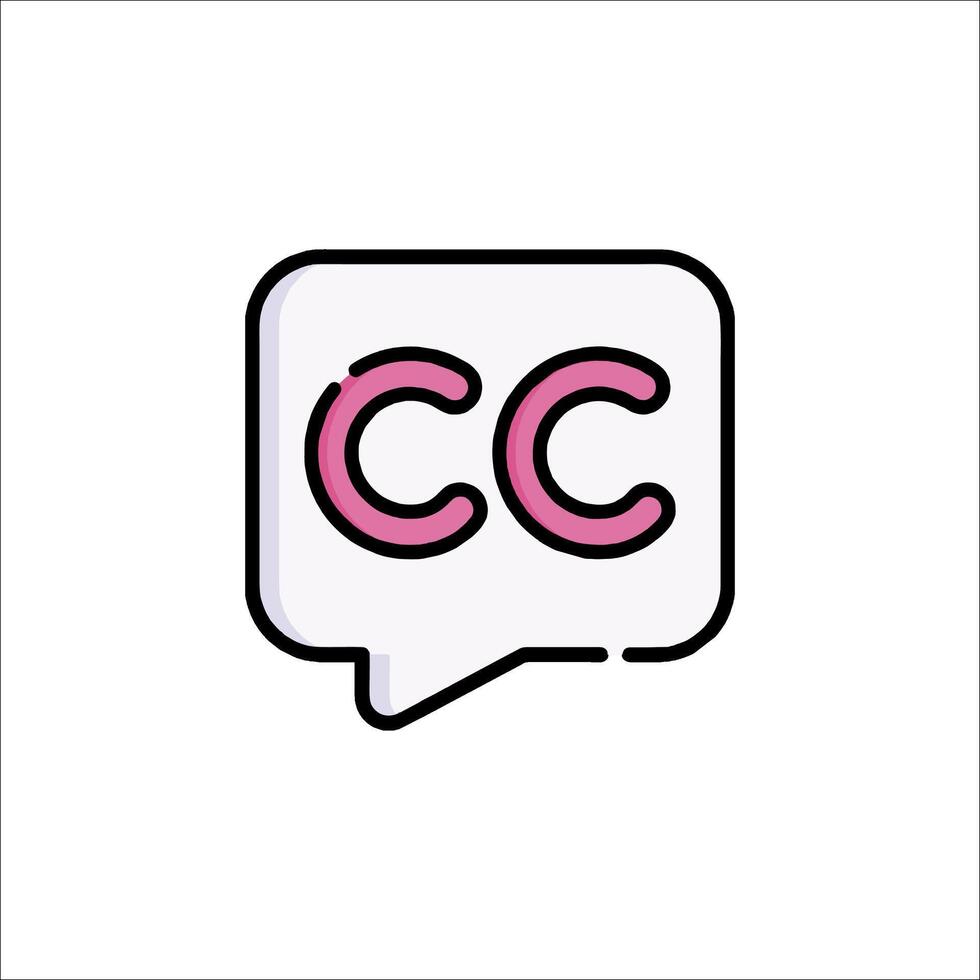 A speech bubble with the word cc in it vector