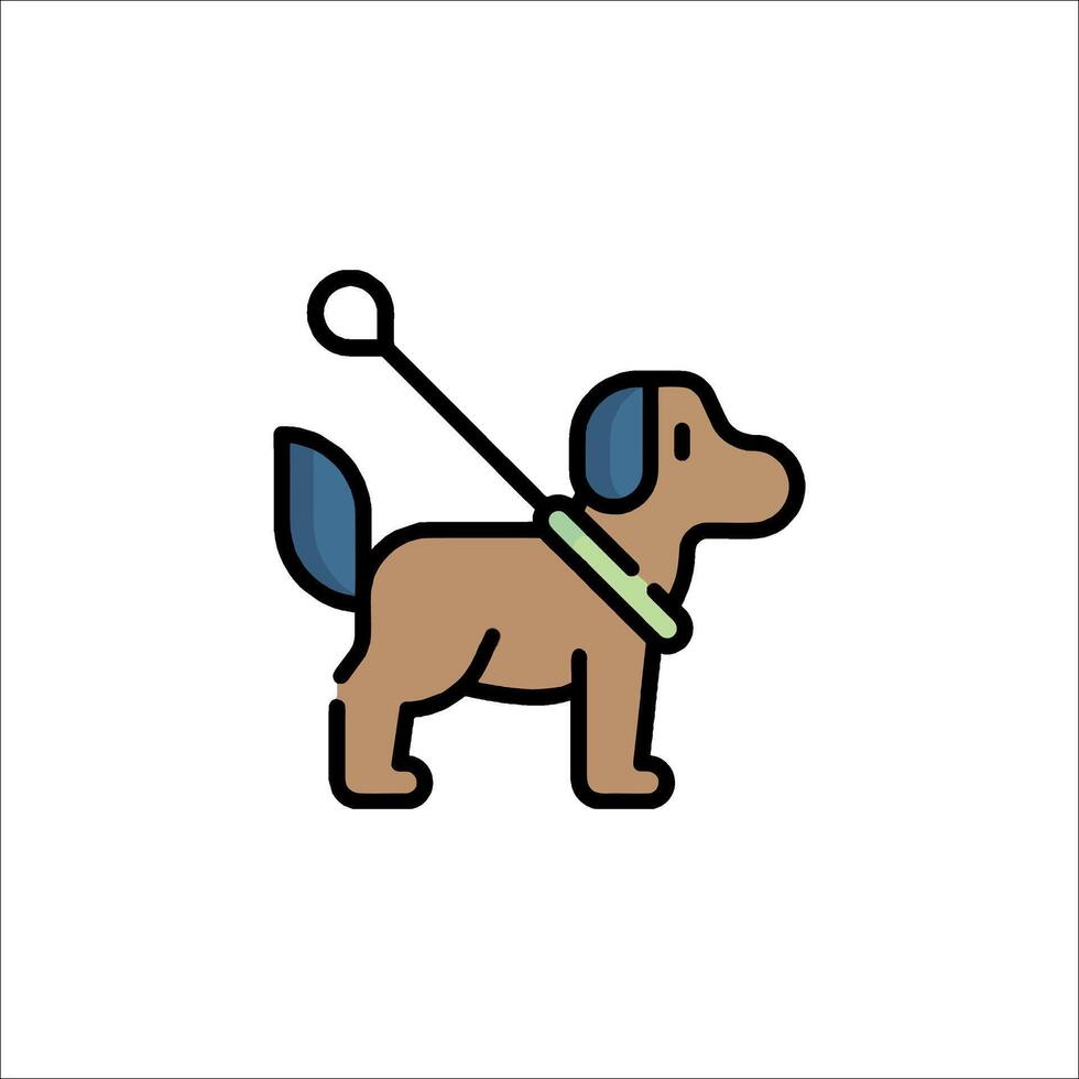 Dog walking on leash icon illustration vector