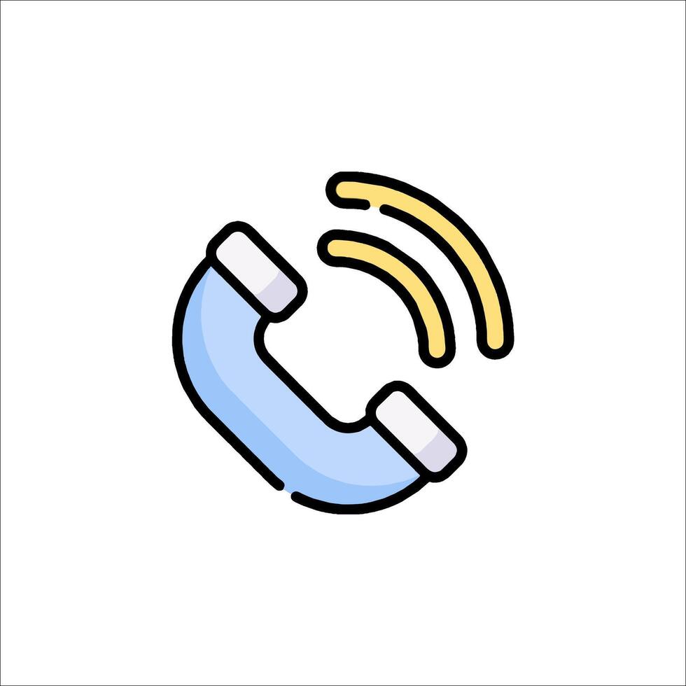 A phone icon with a phone receiver vector