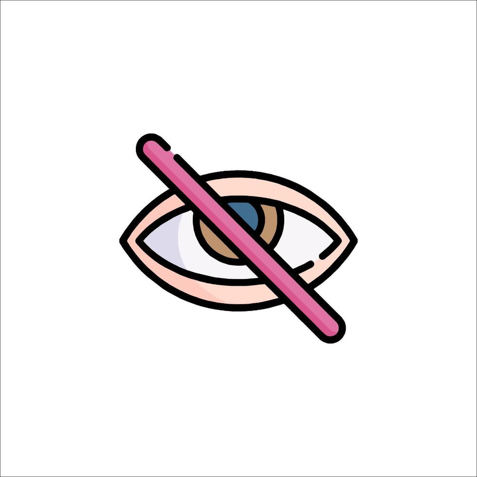 No eye contact icon, line icon, illustration vector