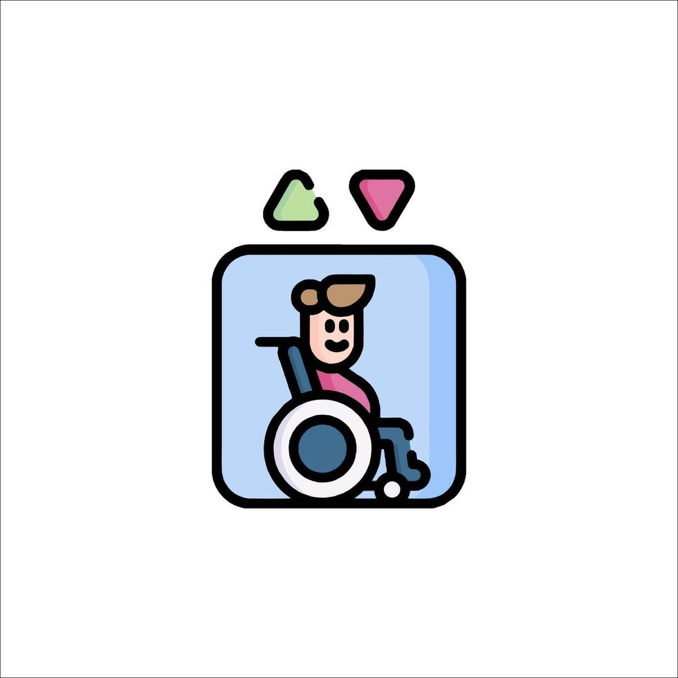A man in a wheelchair with a box of paper vector
