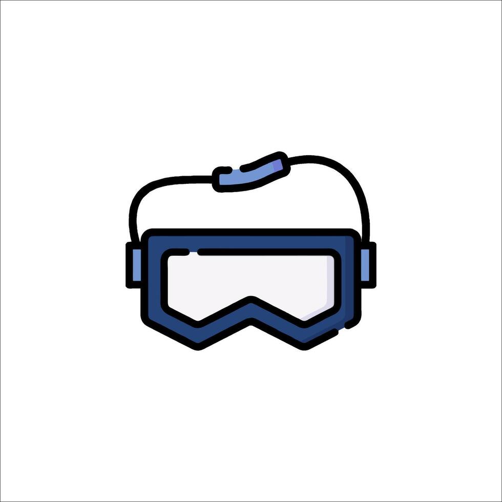 A blue ski mask with a strap on it vector