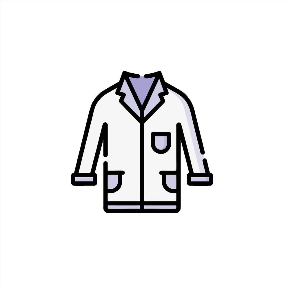 A white coat with a pocket on the front vector