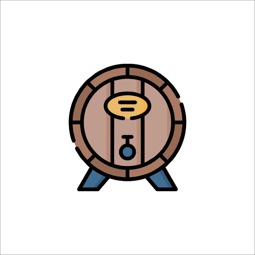 A wooden barrel icon on a white background vector