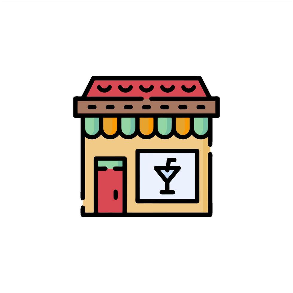 A bar with a drink on the counter vector