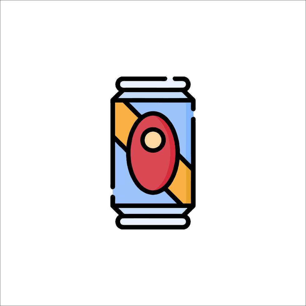A can of soda with a red dot on it vector
