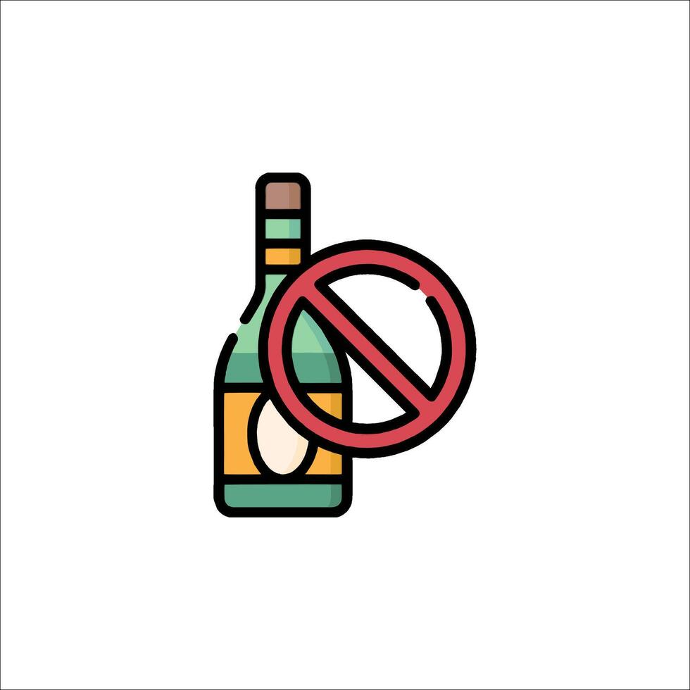 No alcohol icon illustration vector