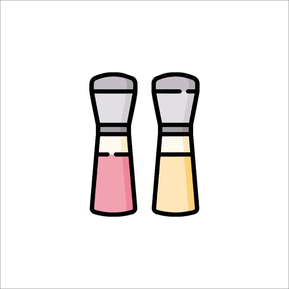 Two pepper shakers with different colors on them vector