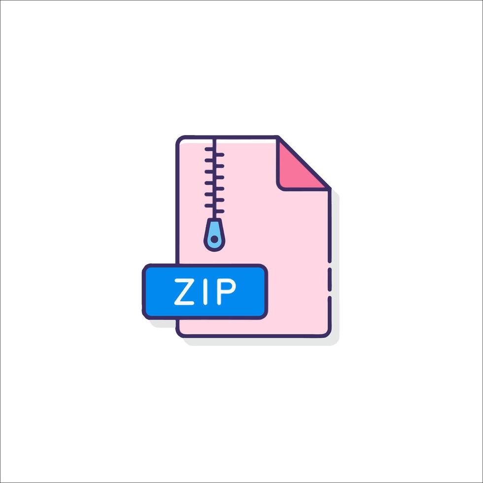 Zip file icon illustration vector