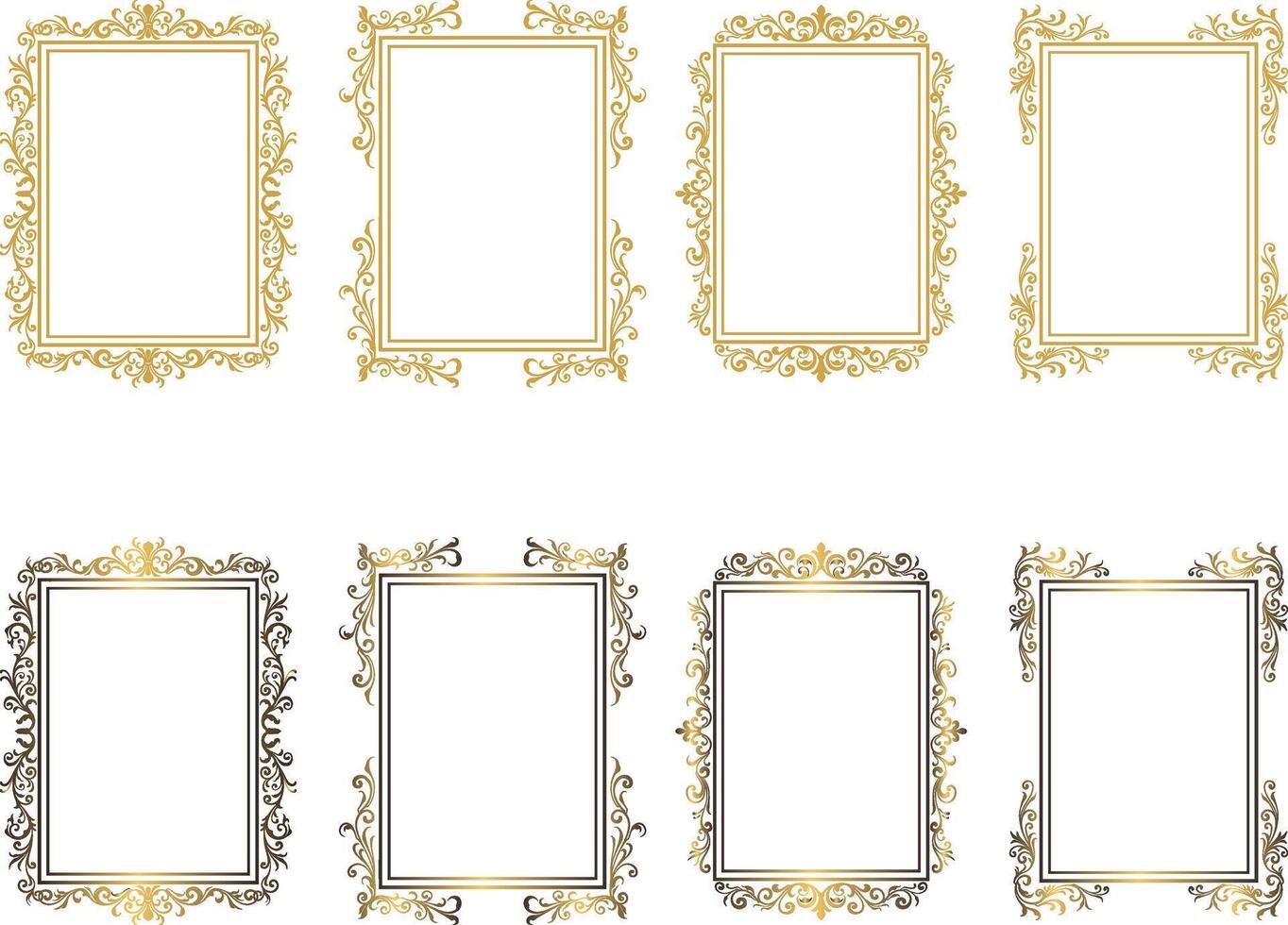 set decoration vintage luxury frames vector