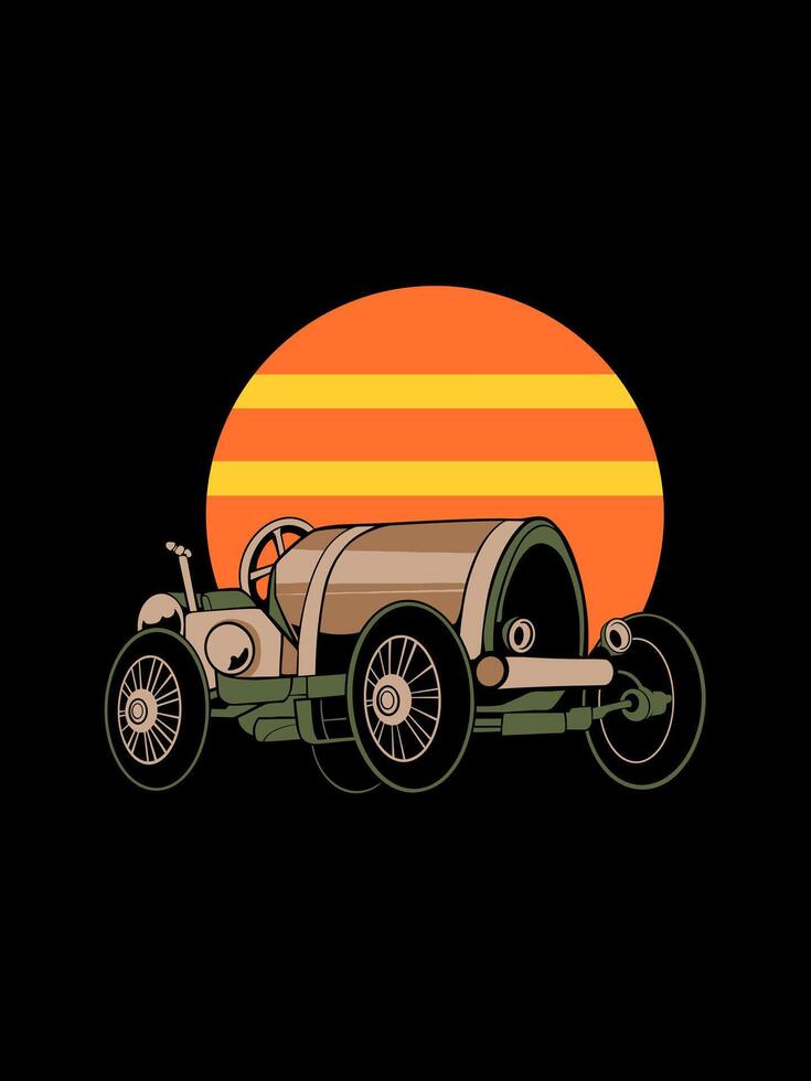 classic car illustration vector