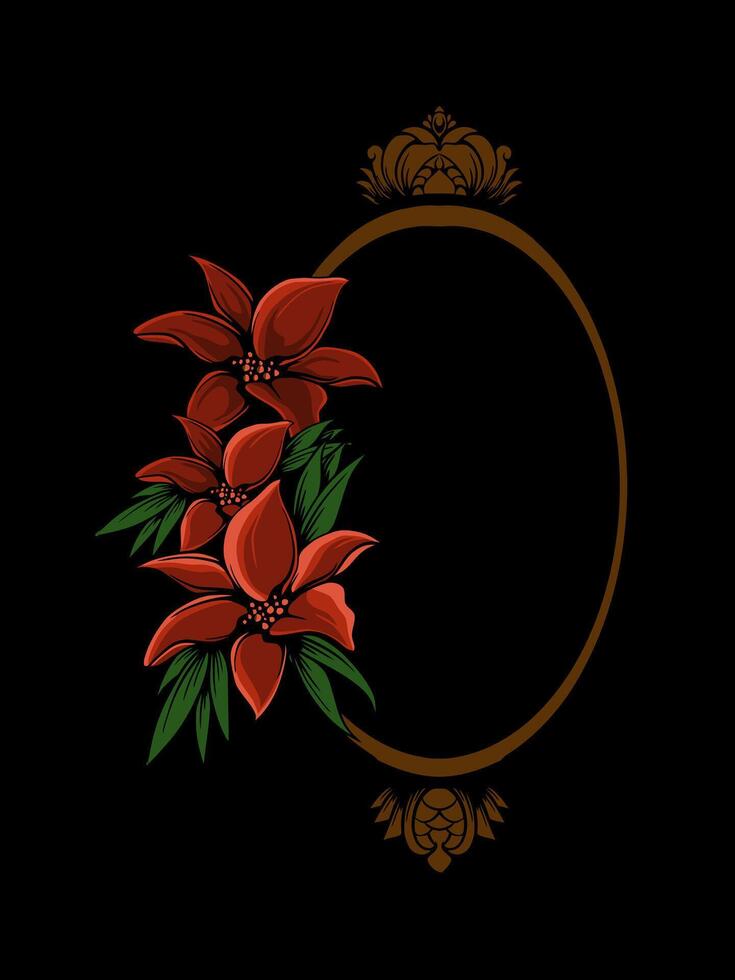 frame with floral ornament vector