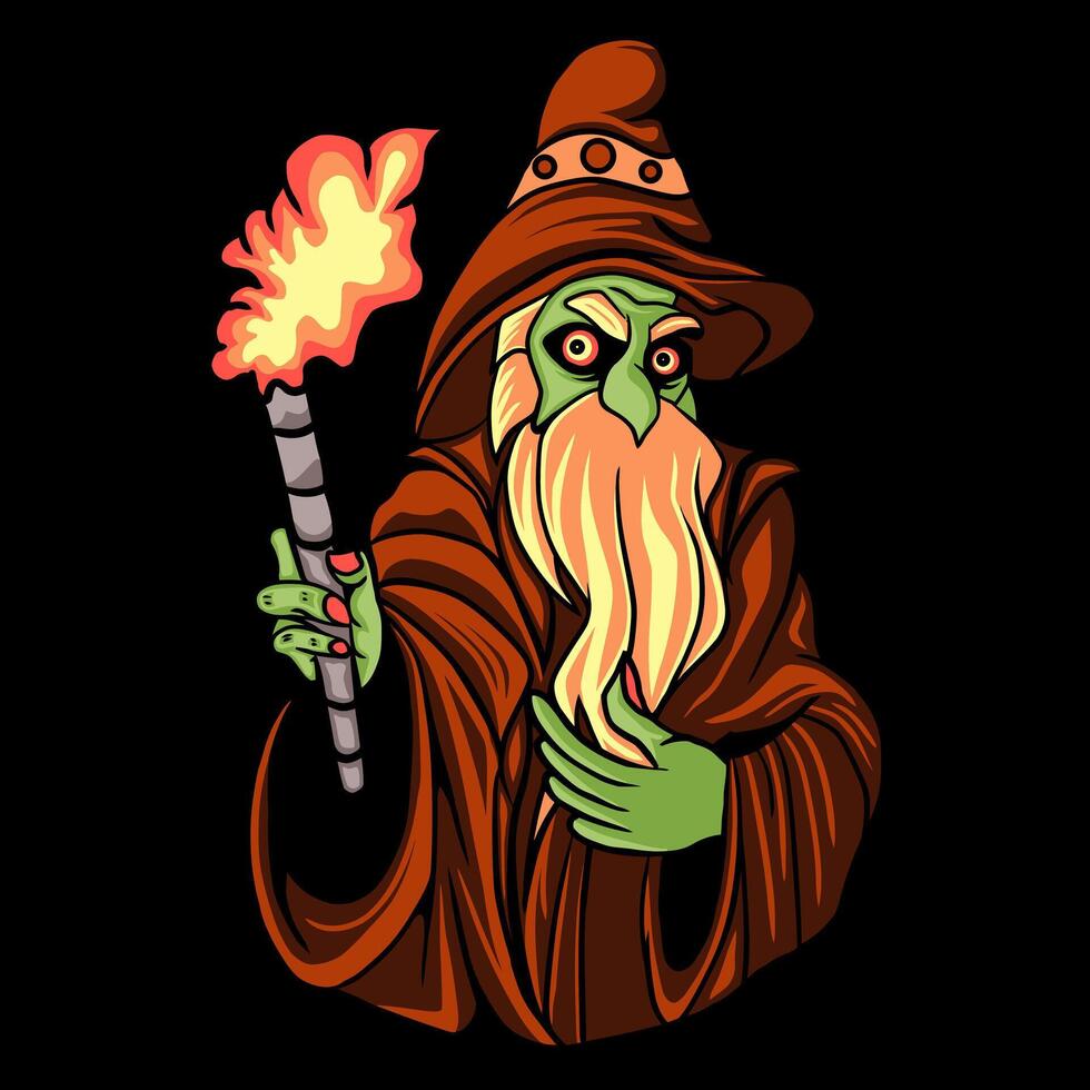 old witch illustration vector