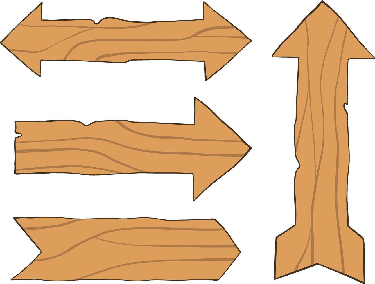 wooden arrow doodle vector